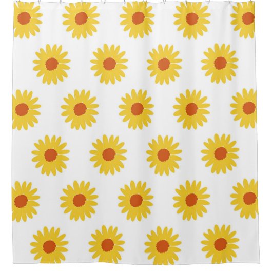 Yellow Sunflower  Retro Y2K-patroon Douchegordijn (Voorkant)