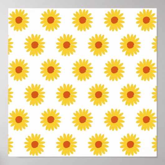 Yellow Sunflower  Retro Y2K-patroon Poster (Voorkant)