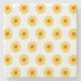 Yellow Sunflower  Retro Y2K-patroon Stenen Onderzetter