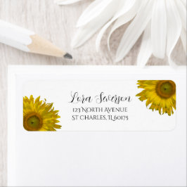 Yellow Sunflower Return-adres Etiket