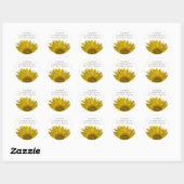 Yellow Sunflower Return-adres Ronde Sticker (Vel)