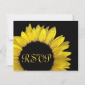 Yellow Sunflower RSVP Weddenschapkaart (Voorkant)