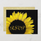 Yellow Sunflower RSVP Weddenschapkaart (Voorkant / Achterkant)