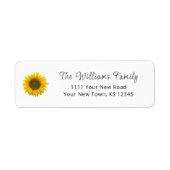 Yellow Sunflower Rustic Country Return Address Etiket (Voorkant)