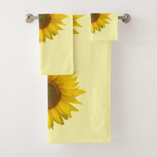 Yellow Sunflower Rustic Land Bad Handdoek (Insitu)