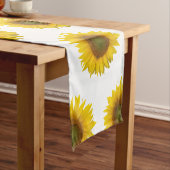 Yellow Sunflower Rustic Land Korte Tafelloper (Voorbeeld)