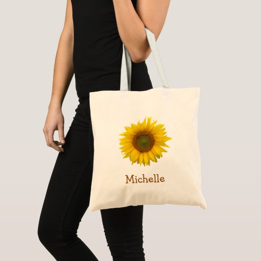 Yellow Sunflower Rustic Land Tote Bag (Voorkant (product))