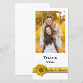 Yellow Sunflower Stripe - Fotokaart Bedankkaart (Voorkant / Achterkant)