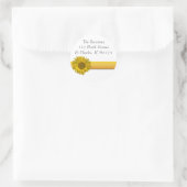 Yellow Sunflower Stripe Return Address Ronde Sticker (Tas)