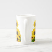 Yellow Sunflower Teas Time Porcelain Porselein Kop (Achterkant)