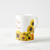 Yellow Sunflower Teas Time Porcelain Porselein Kop (Voorkant rechts)