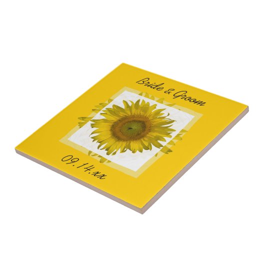 Yellow Sunflower Tegeltje (Zijkant)