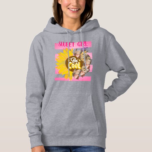 Yellow Sunflower trendy vibrant color paper art Hoodie (Voorkant)