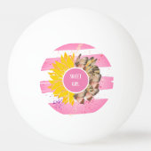 Yellow Sunflower trendy vibrant color paper art Pingpongbal (Voorkant)