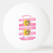 Yellow Sunflower trendy vibrant color paper art Pingpongbal (Achterkant)