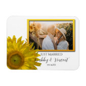 Yellow Sunflower Weddenschap Net getrouwd Foto Magneet (Horizontaal)