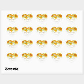 Yellow Sunflower Wedding Classic Hart Sticker (Vel)