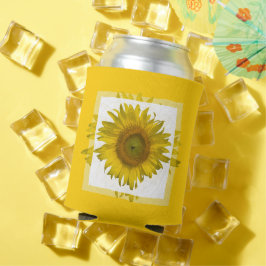 Yellow Sunflower Wedding Favor Blikjeskoeler