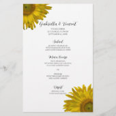 Yellow Sunflower Wedding Menu (Voorkant)