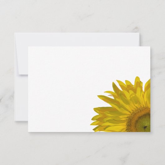 Yellow Sunflower Wedding R.S.V.P. Response Kaart (Achterkant)