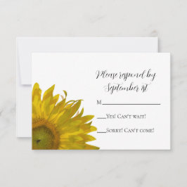 Yellow Sunflower Wedding R.S.V.P. Response Kaart
