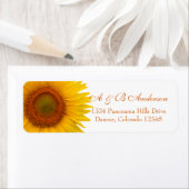 Yellow Sunflower Wedding Return Address Label (Insitu)