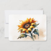 Yellow Sunflower Wedding RSVP-kaart RSVP Kaartje (Achterkant)