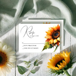 Yellow Sunflower Wedding RSVP-kaart RSVP Kaartje