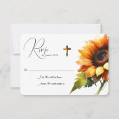 Yellow Sunflower Wedding RSVP-kaart RSVP Kaartje (Voorkant)