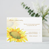 Yellow Sunflower Wedding RSVP-kaart RSVP Kaartje (Staand voorkant)