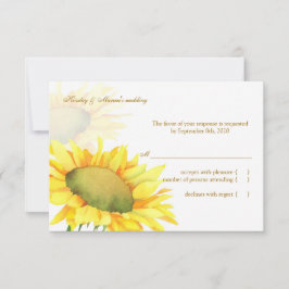 Yellow Sunflower Wedding RSVP-kaart RSVP Kaartje