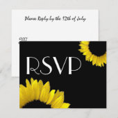 Yellow Sunflower Wedding RSVP-reactiekaart RSVP Kaartje (Voorkant / Achterkant)