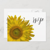 Yellow Sunflower Wedding RSVP Response Uitnodiging Briefkaart (Voorkant / Achterkant)