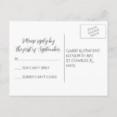 Yellow Sunflower Wedding RSVP Response Uitnodiging Briefkaart (Achterkant)
