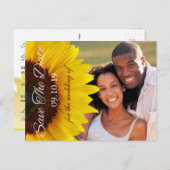 Yellow Sunflower Wedding Save the Date Photo Aankondigingskaart (Voorkant / Achterkant)