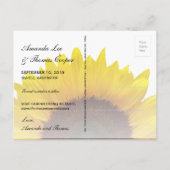 Yellow Sunflower Wedding Save the Date Photo Aankondigingskaart (Achterkant)