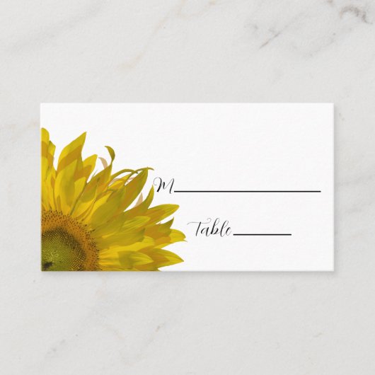 Yellow Sunflower Weduwgoedkaart Plaatskaartje (Voorkant)