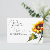 Yellow Sunflower Weduwingkaart Informatiekaartje (Staand voorkant)