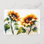 Yellow Sunflower Weduwingkaart Informatiekaartje (Achterkant)
