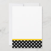 Yellow Sunflower White en Black Polka Dot Wedding Kaart (Achterkant)