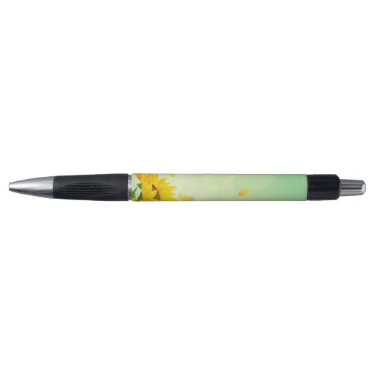 Yellow Sunflowers Flowers Spring Floral Beautiful Pen (Voorkant)