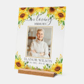 Yellow Sunflowers Funeral Memorial Afbeelding Foto Acryl Bord (Hoek)
