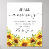 Yellow Sunflowers Memorial Funeral Deel een herinn Poster (Voorkant)