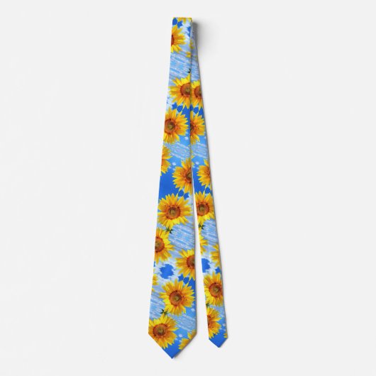 Yellow Sunflowers Summer Neck Tie Stropdas (Voorkant)