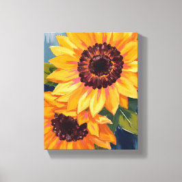Yellow Sunflowers | Watercolor Floral Painting Canvas Afdruk