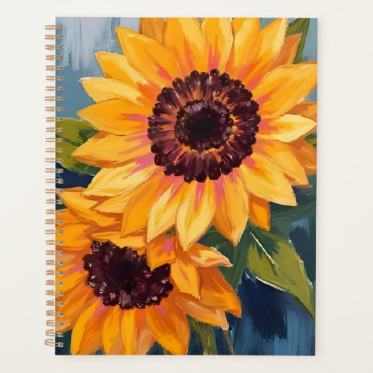 Yellow Sunflowers | Watercolor Floral Painting Planner (Voorkant)