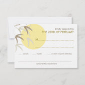 Yellow Sunrise Bamboo Zen Oriental RSVP-kaart RSVP Kaartje (Voorkant)