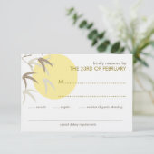 Yellow Sunrise Bamboo Zen Oriental RSVP-kaart RSVP Kaartje (Staand voorkant)