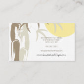 Yellow Sunrise Zen Oriental Bamboo Leaves Asian Visitekaartje (Achterkant)