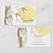 Yellow Sunrise Zen Oriental Bamboo Leaves Asian Visitekaartje (Voorkant / Achterkant)